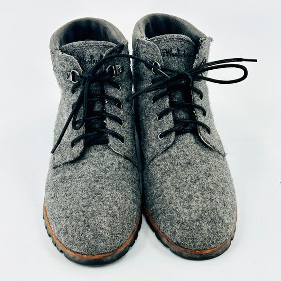 Woolrich x Portland Product Werks Gray Wool Suede Lace-Up Ankle Boots - Picture 4 of 10